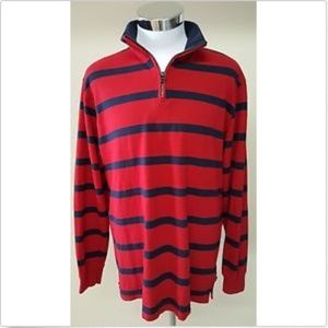 Chaps Mens Striped Sweater Pullover Red Blue Sz XL